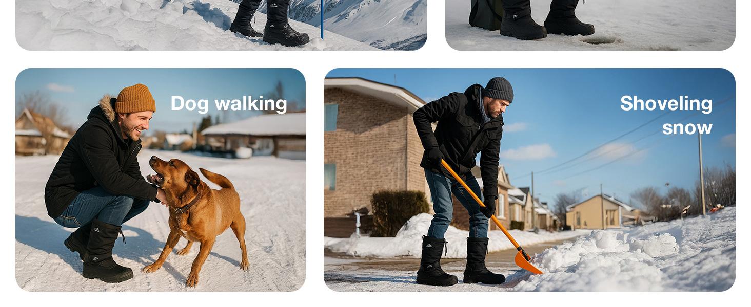 ALEADER Men's Winter Waterproof Insulated Snow Boots Warm Inner Layer Comfortable Classic All-match Non-slip Outdoor Hiking Boots