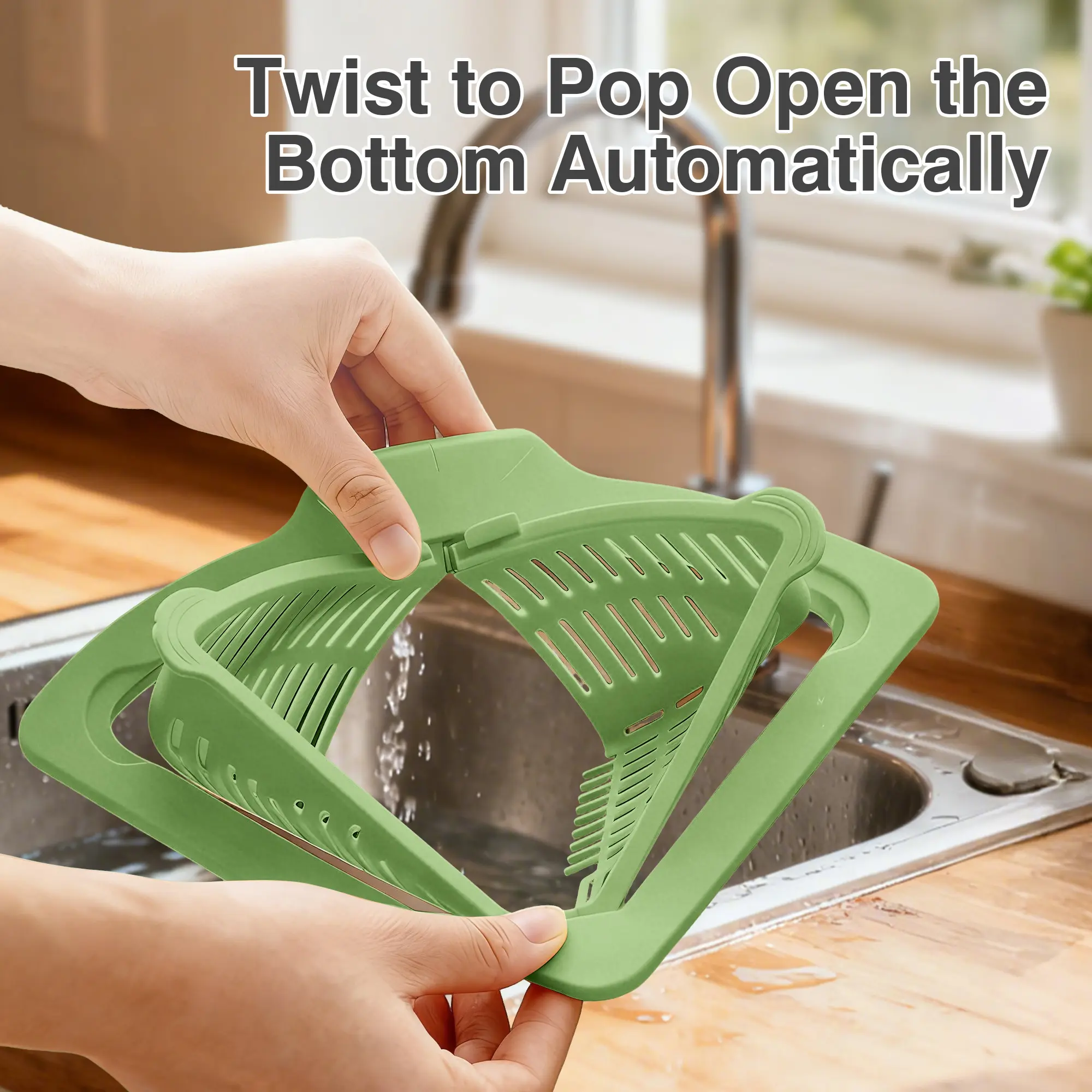 Magnetic Drip Tray - 1-Count Plastic Kitchen Sink Strainer with Simple Self-Assembly, Dense Holes, Anti-Clogging Draining Basket, Household Kitchen Supplies (Yellow or Green)