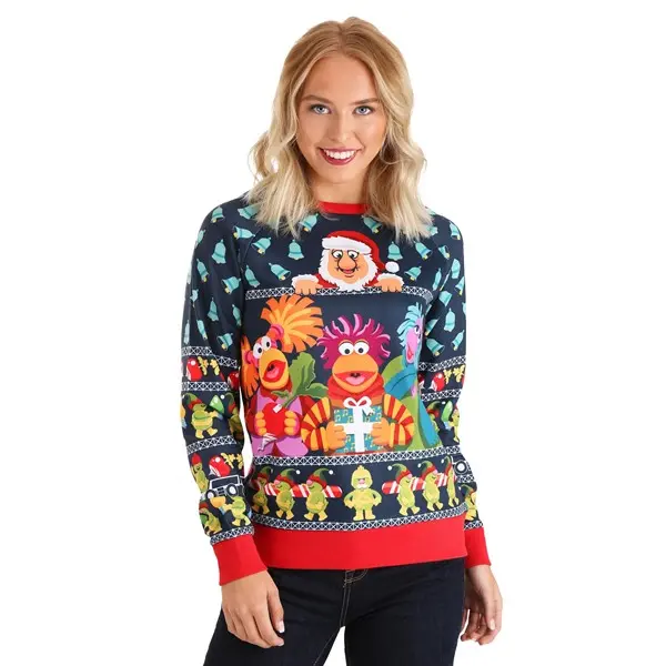 Fraggle Rock Sublimated Adult Ugly Christmas Sweatshirt