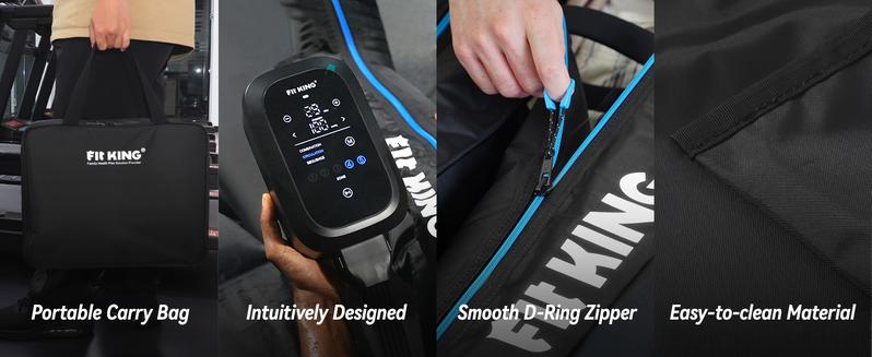 FIT KING Upgraded Cordless Leg Massager Recovery Boots, Professional Air Compression Recovery System, Reduces Muscle Pain and Improves Circulation, Warm-up and Fast Recovery for Athletes, Zone Massage Optional