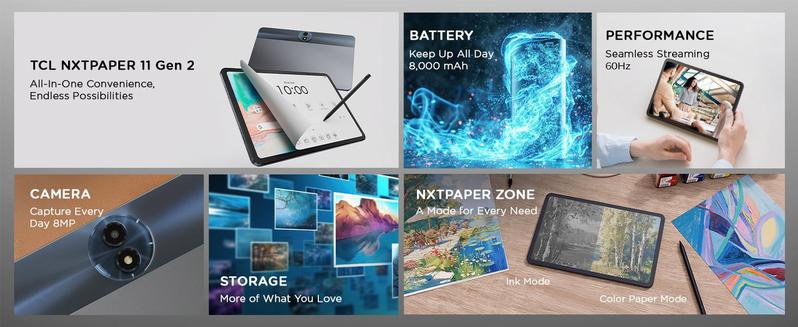 Ares TCL NXTPAPER 11 Gen 2 Android Tablet | 11" Drawing Pad + Digital Notebook w/ Stylus & Flip Case, NXTPAPER 4.0 Display, Android 15, AI Tools, 6+64GB / 8+128GB, 8000mAh Battery (Gray)