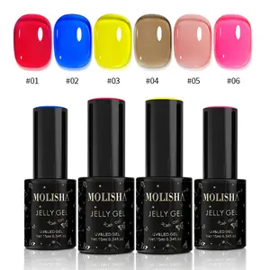 MOLISHA Six-Color Set Jelly UV Gel Nail Polish Amber & Stained Glass Effects Effortless Application Long-Lasting Shine At-Home Salon-Quality Gel Manicure & Nail Art DIY