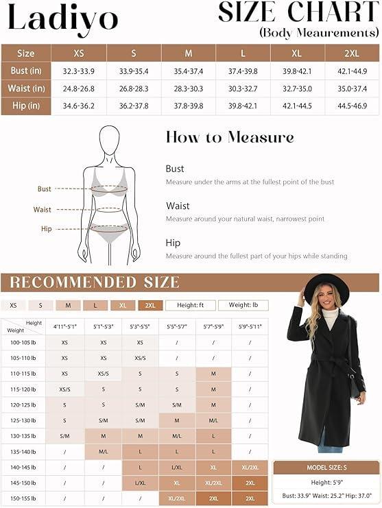 Tankaneo Womens Classic Coat Lapel Collar Open Front Belted Long Jacket