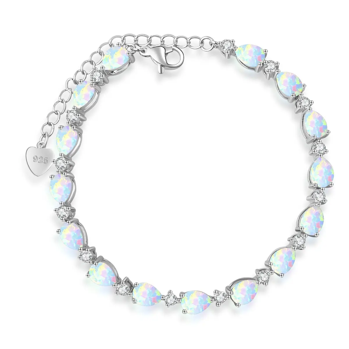 loveden Opal Bracelet For Women Tear Shaped Opal Jewelry White Gold Color Hypoallergenic Valentines Day Gift