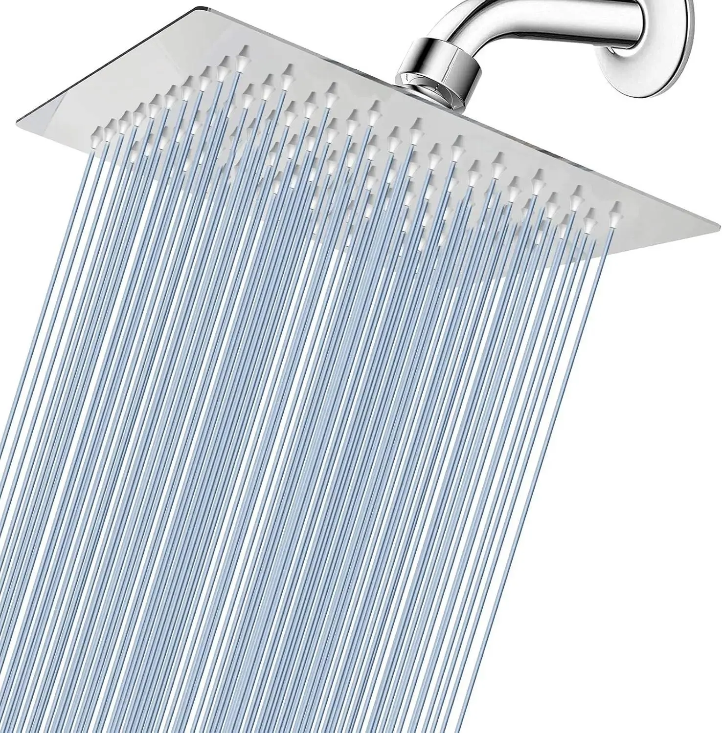 Rain Shower head, 8Inch High Pressure Shower Head Made of 201 Stainless Steel, Relaxed Shower Experience Even at Low Water Flow and Pressure,summervibes
