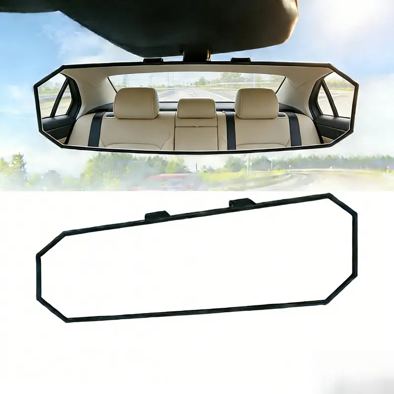 11.57 Inch Universal Clip-On Car Interior Rearview Mirror | HD Wide Angle Panoramic Mirror | Effectively Reduce Blind Spots & Easily Observe Rear Baby | For Cars, SUVs, Trucks - HD Glass Lens Rearviewmirror