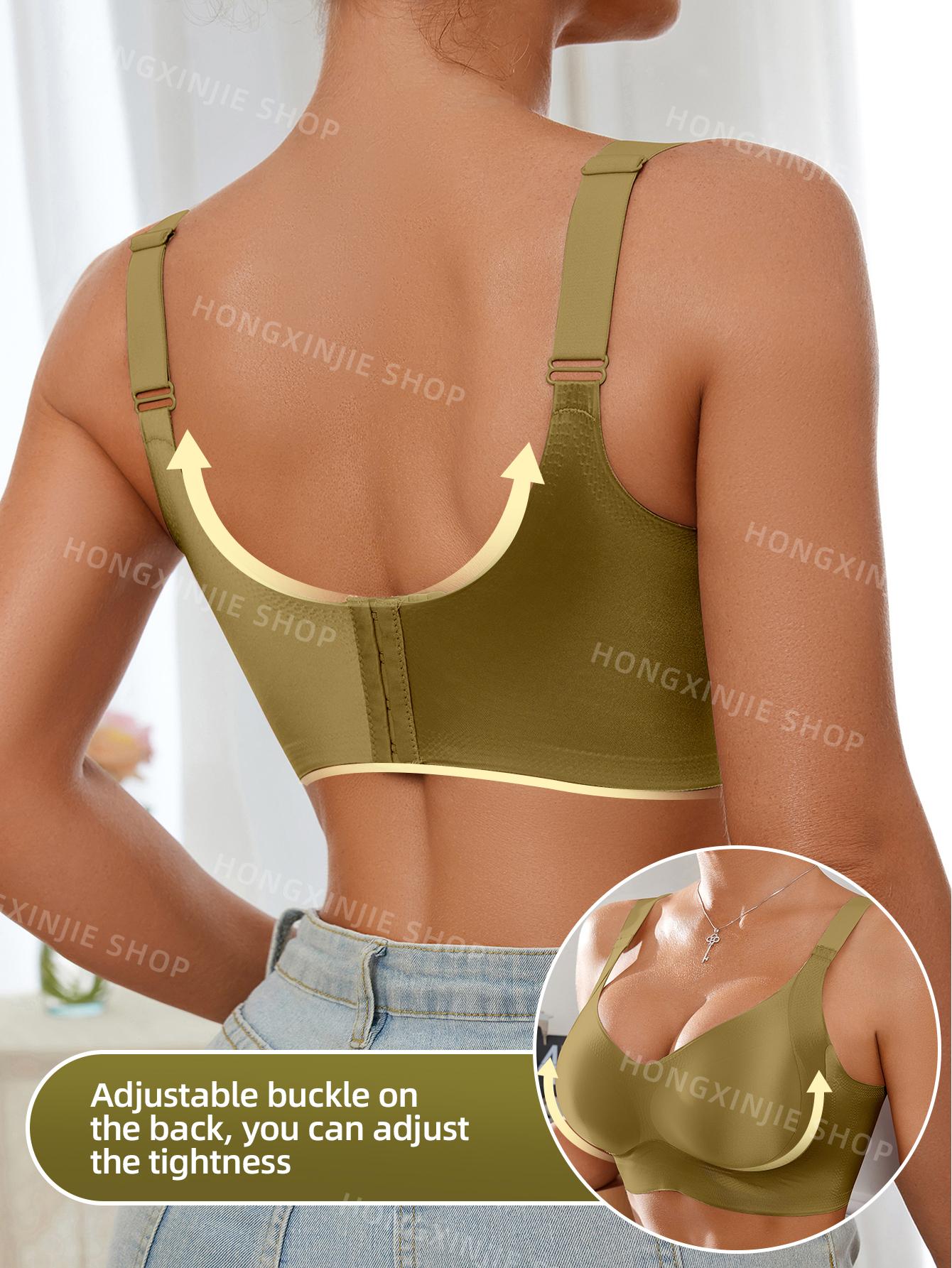 3pcs Women's Solid breasted Adjustable Wireless Bra, Womenswear Lingerie for All Seasons Valentine's Day, girl bra,Soft Comfortable Breathable Ribbed Push Up Seamless Bra, gift