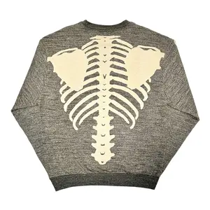Kapital Bone Grandrelle Knit Crewneck Sweatshirt Charcoal