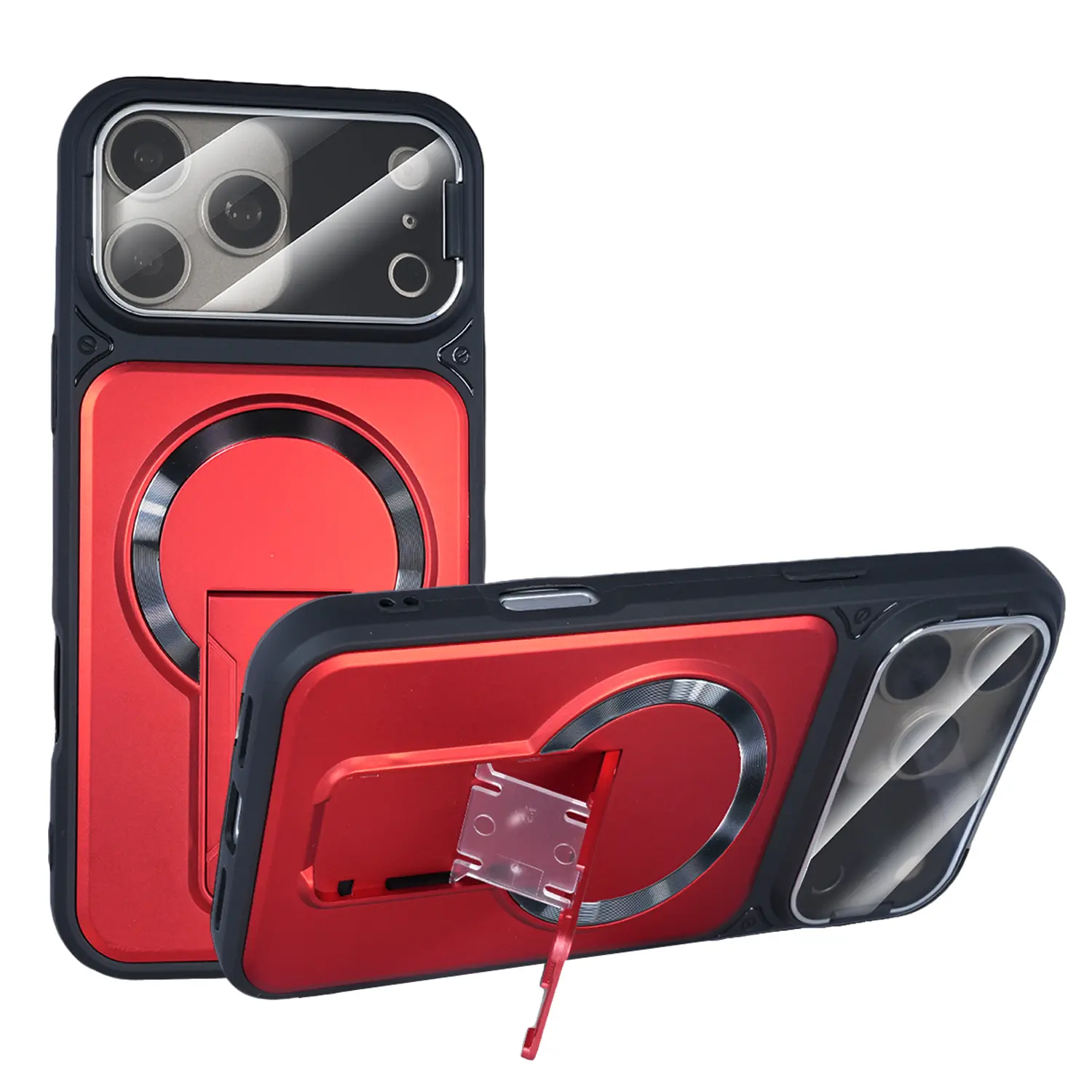 MagSafe Magnetic Case for iPhone 17/16/15/14/13 Pro Max, Hidden Kickstand & Camera Lens Protection, Shockproof Rugged Phone Cover with Built-in Stand