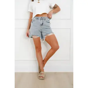 Judy Blue Light Wash Rigid Magic Dad Shorts with Cell Phone Pocket