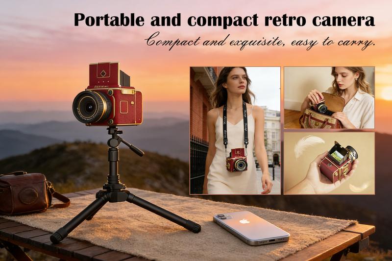 T-JERZENS Retro Digital camera 64MP,Portable vintage Camera,16X Digital Zoom 2.7K vlogging camera,cameras for photography,Compact Travel Camera for Boy,Girl,Birthday Gifts,New Year Gift