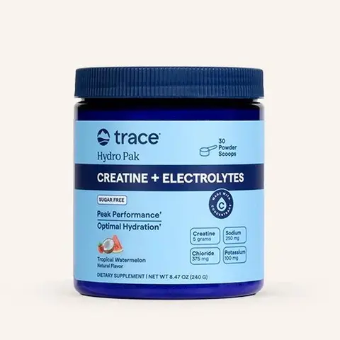 Trace Hydro Pak Creatine + Electrolytes Powder, Sugar-Free Hydration & Performance Formula with Essential Electrolytes, Tropical Watermelon, 30 Servings