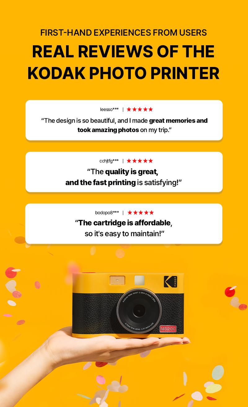 KODAK Mini Shot 2 ERA 4PASS Portable Photo Printer, 2.1x3.4 inches, 68 Sheets Bundle