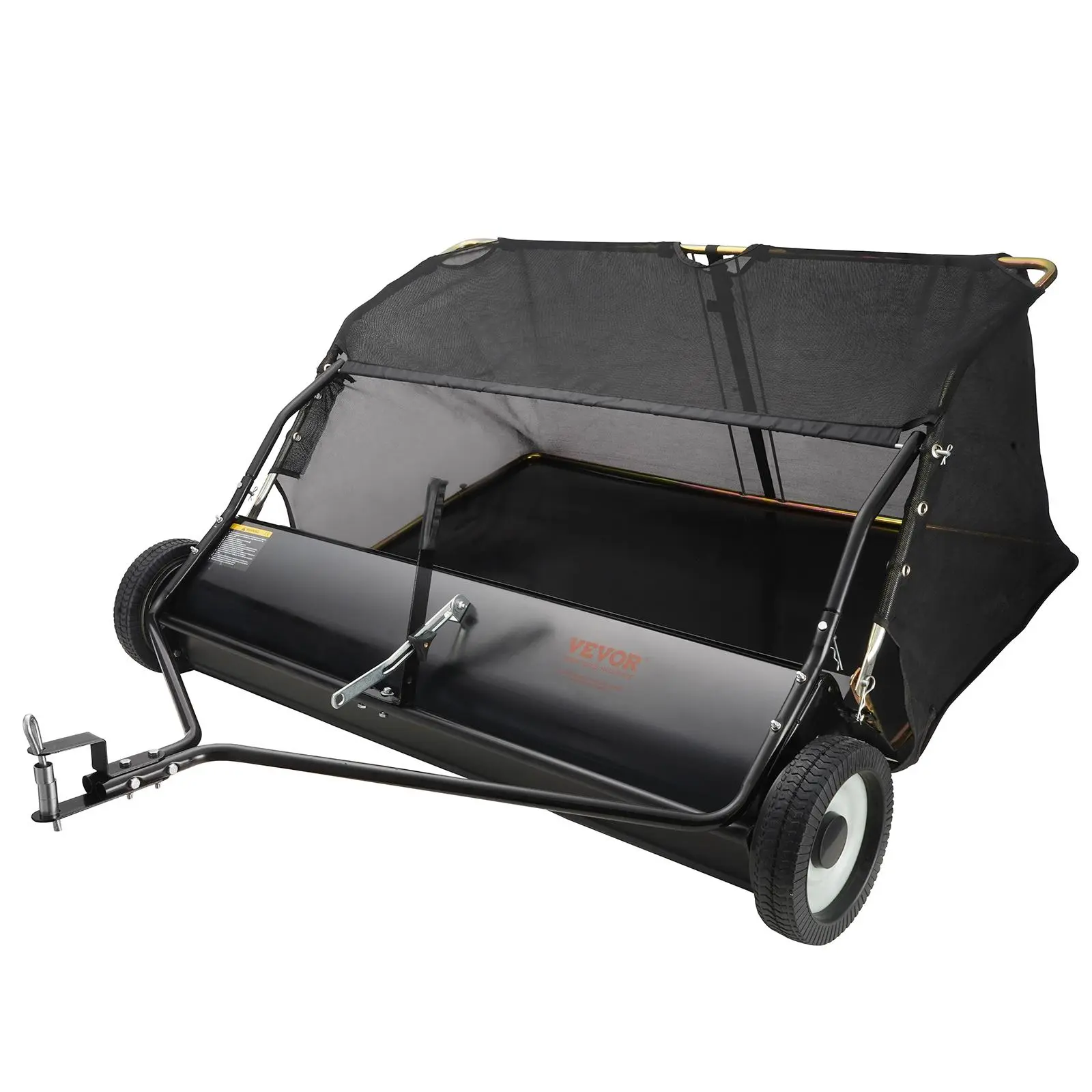 【Summerfinds】VEVOR Lawn Sweeper, Large Capacity Tow Behind Yard Sweeper, Dumping Rope Design & Heavy Duty Leaf & Grass Collector with Adjustable Sweeping Height for Picking up Debris and Grass