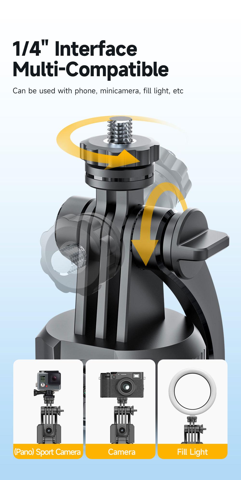 Auto Face Selfie Stick 360° Rotatable Tripod for iPhone One Click Pop Up Gesture Control Handheld Stabilizer Detachable Phone Holder Multifunctional Remote Control 68.9 inches Smartphone Camera Accessories