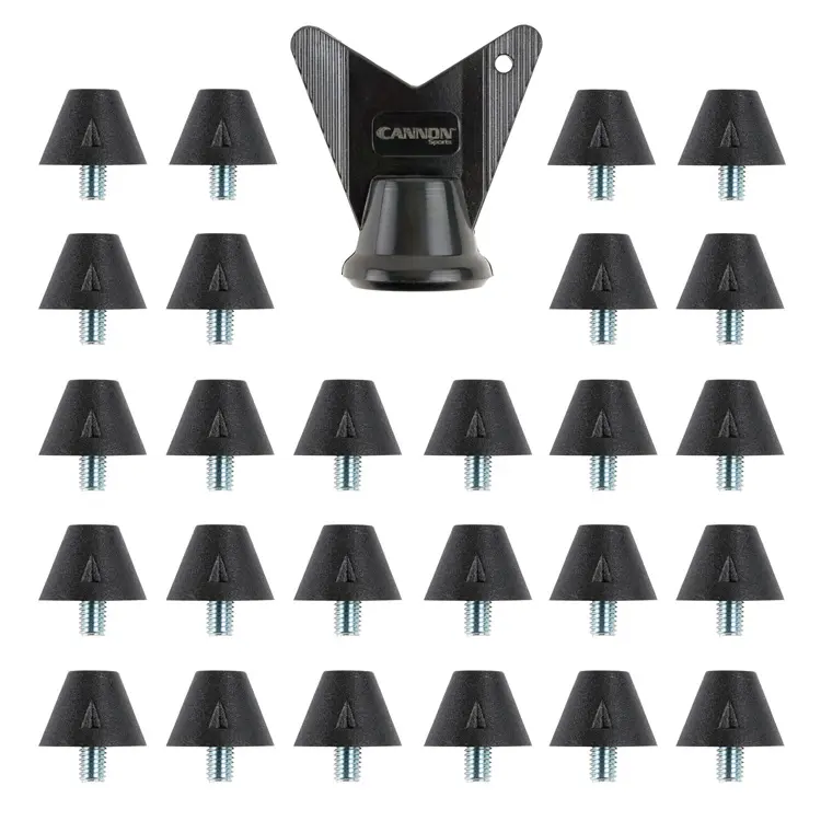 Cannon Sports 26 Nylon Cleat Spikes with Wrench – 13mm (0.5 Inch) Cleat Replacement Studs for Football, Soccer, Lacrosse, Rugby – Fits M5 Thread Cleats – Natural Grass / Firm Ground