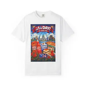 314 Day St. Louis Skyline Shirt, City Icons & Food Landmarks Graphic Tee, STL Pride T-Shirt, Urban Skyline Souvenir Gift for Men & Women