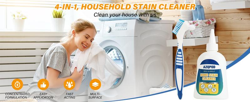 Heavy Duty Stain Cleaner Gel for Washing Machine Front Loader Door Seal, Shower, Bathroom Grout, Tile, Caulk – Powerful Mold & Mildew Remover Gel – Deep Cleaning Household Solution – 7 Fl Oz