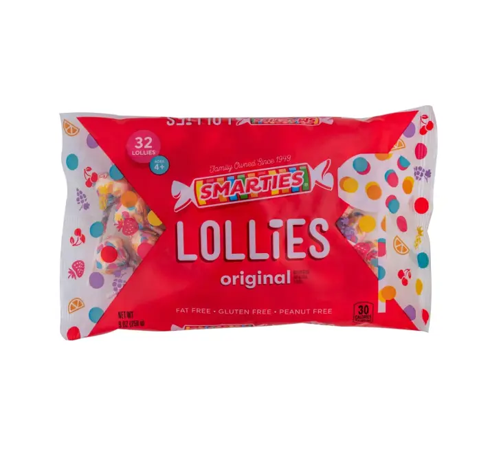 Double Lollies - Gluten Free, Peanut Free, Fat Free Assorted Fruity Flavors Lollipops - Low Calorie Perfect for Birthdays, Parties -9 oz Bag (Pack of 1)