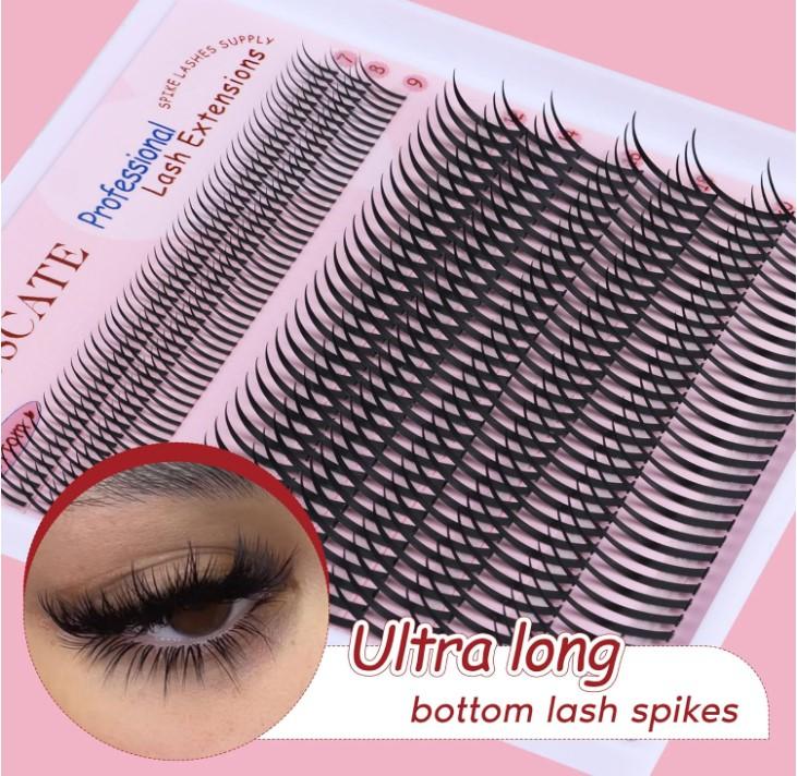 CORUSCATE Lash Clusters with Spikes Ultra Long 12-22mm Lash Spikes 7-9mm Bottom Lashes Supply Cluster Eyelash Extensions For Pros Multi-Eye Lash Styles DIY Eyelashes for Manga/Spiky/Mega Look