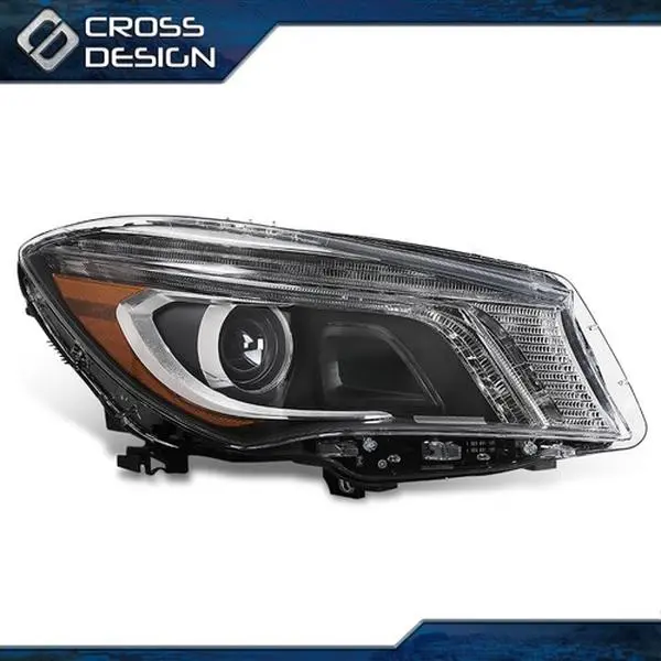 CROSSDESIGN Smoked Lenses Headlight Assembly, Right Passenger Side Xenon Light Fit For 2014-2016 Mercedes-Benz CLA250, CLA45 AMG, Smoked Lenses Headlight Assemblies