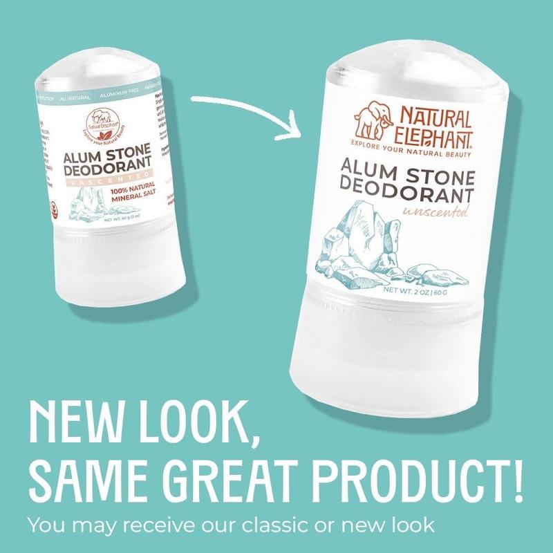 Natural Elephant Alum Stone Deodorant Stick 60g (2 oz) Natural Unscented Aluminum Free Salt Stone for Men and Women