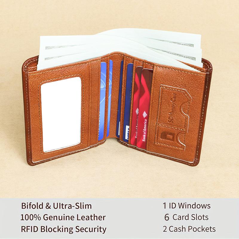 CIEPHIA Genuine Leather Rfid Wallets for Men Vintage Short Multi Function ID Credit Card Holder Money Bag Ideal Gift