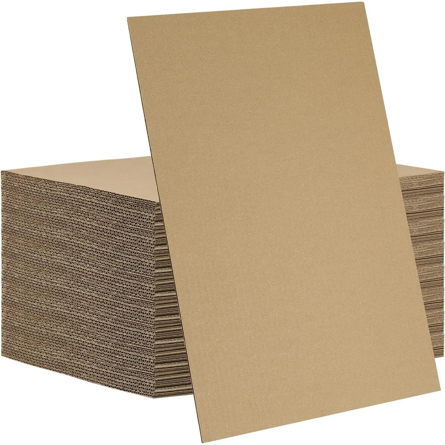 100 Count Synthetic Brown Corrugated Cardboard Sheets (8x10 in, 0.12 in Thick) - Recyclable Paper, Sturdy Structure, Office Stationery for Packing & Mailing, Manufacturer Warranty, 0.12 Inch