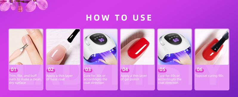LadyMisty 268W UV LED Nail Lamp, Professional Nail Polish Curing Lamp with 4 Timers, Automatic Sensing Nail Art Tools, 57 Lamp Beads, For Home Salon