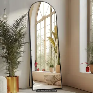 Full Length Mirror with Free Standing & Leaning/Hanging Mount - Tall Vertical Oval Arch Design