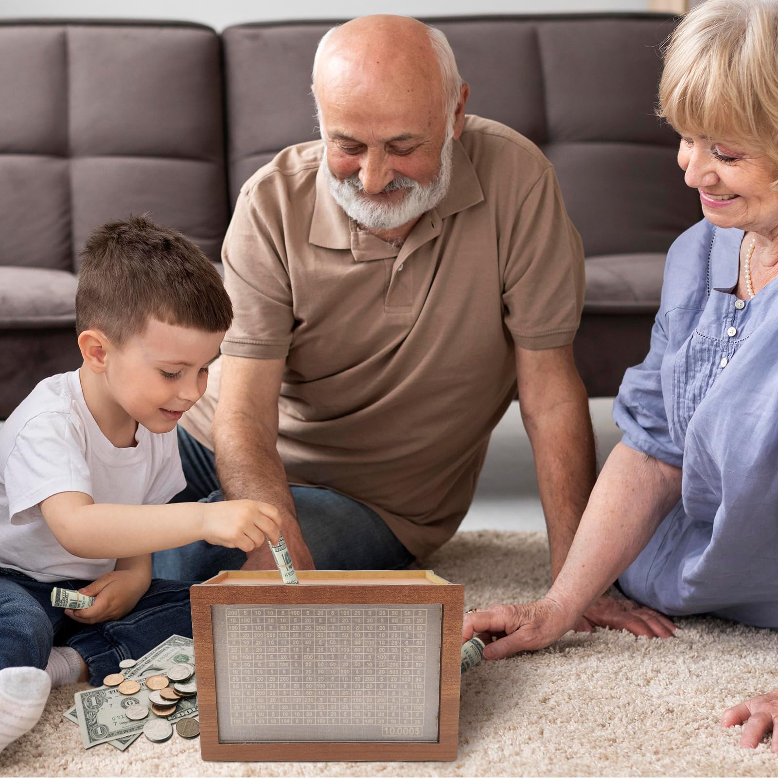 Cash Vault Wooden Savings Box, 2026 New Savings Challenge Box, Wooden Money Saving Box Money Box with Counter, Money Saver with Money 10000 Savings Target and Numbers