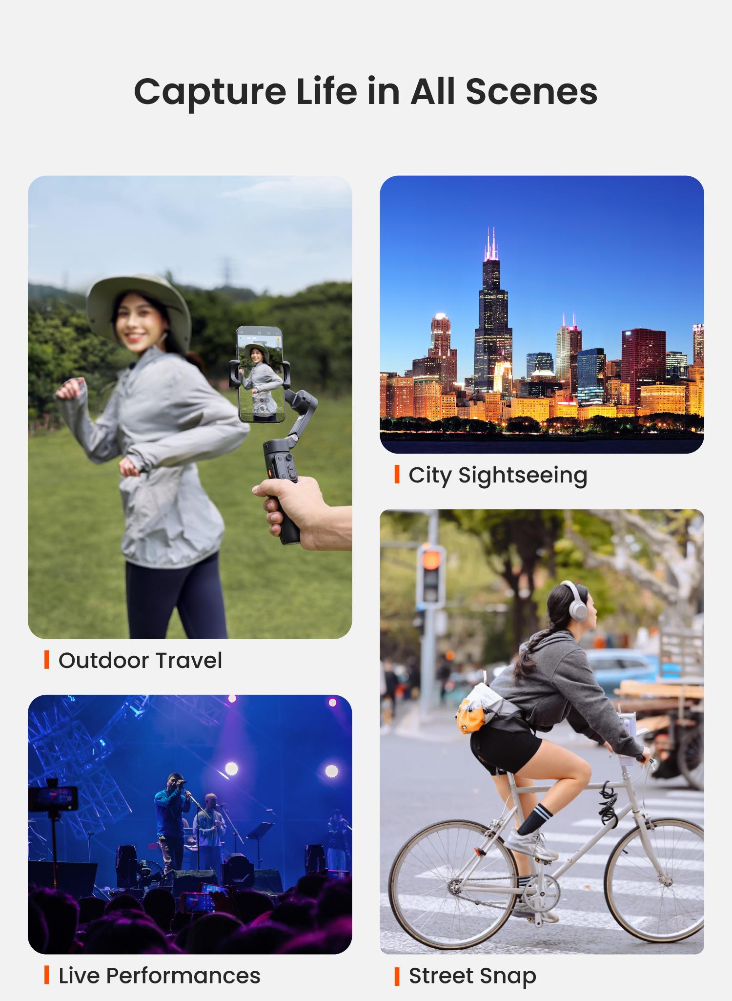 hohem iSteady X3 SE Plus New Gimbal for iPhone, AI Facial Tracking,Smartphone Gimbal with Detachable Remote Control, Portable Foldable 3-Axis Phone Gimbal for Android & iPhone 17 ,Built-in Extendable Rod,Vlog Stabilizer,Cellphone&Selfie accessories