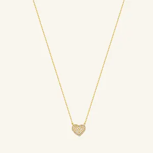 Crafted-CZ Pavé Heart Collar Necklace[ARSIS JEWELRY]