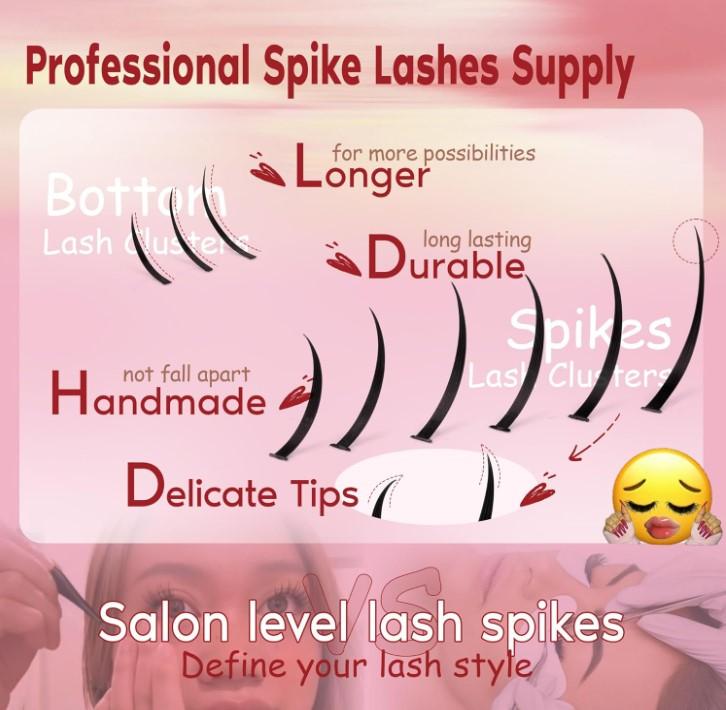 CORUSCATE Lash Clusters with Spikes Ultra Long 12-22mm Lash Spikes 7-9mm Bottom Lashes Supply Cluster Eyelash Extensions For Pros Multi-Eye Lash Styles DIY Eyelashes for Manga/Spiky/Mega Look