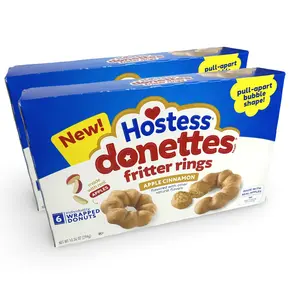 Hostess Apple Fritter Ring Pullapart Donuts Snack Cakes, 2 Boxes