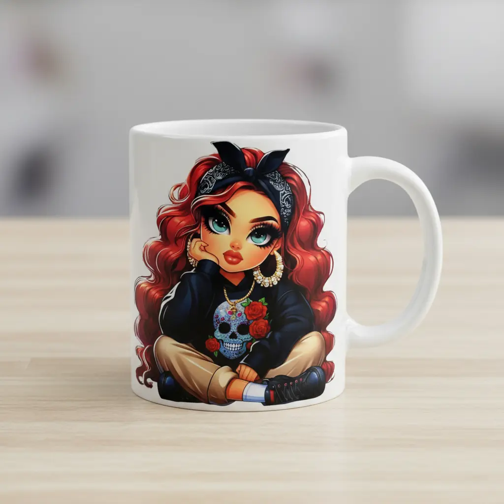 Red Haired Halloween Cutie - UVDTF Decal for cups/hard surfaces sticker