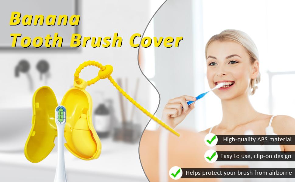 Banana Toothbrush Holder for Travel - 2Pcs Cute Banana Shape