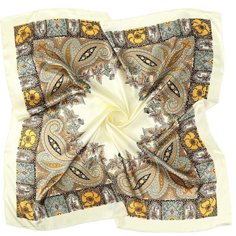 3-piece suit 35 Inches Large Printed Silk Like Texture Square Head Scarf Neck Scarves for Women Hair Kerchief Bandanas Scarf Sleeping Head Wraps Hair Band Headscarf Female Hair Accessories