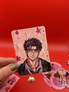 Higuruma Hiromi Hair Bow Mini Print Card Heart Holographic with Unique Design and Vibrant Colors