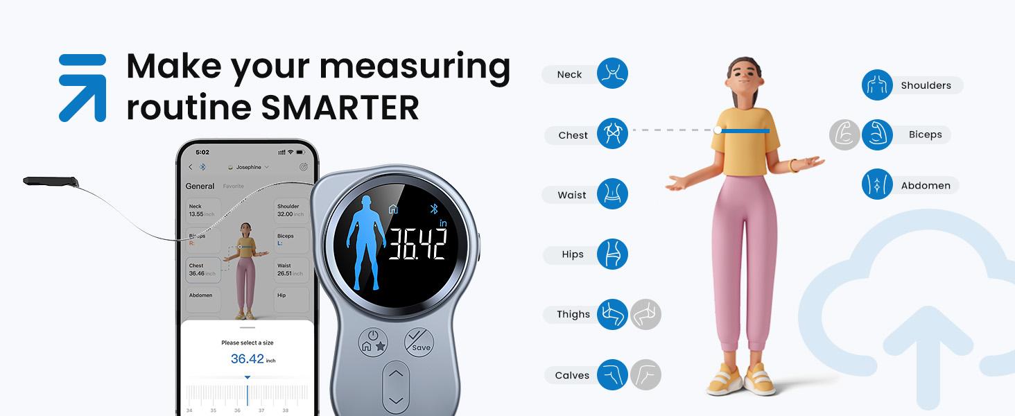 [Livestream Exclusive] RENPHO Smart Tape Measure with Large Display Spring Glow Up Gym Gifts