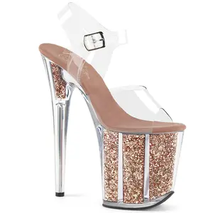 Pleaser 808G Women's Glitter Platform Sandals