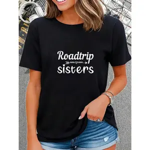 100% Cotton Road Trip Sisters Tee For Travel Lover Weekend Vacation Trip T-Shirt
