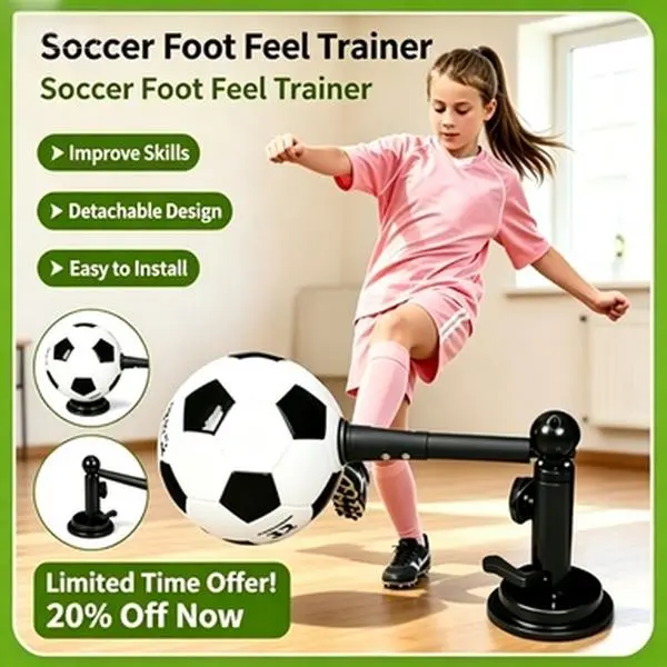 Indoor Soccer Foot Feel Trainer - Synthetic Leather Solo Tool with Benefits for Indoor Drills, No Training Equipment/Field/Partner Needed for Children’s Pass, Dribble, Kick Practice