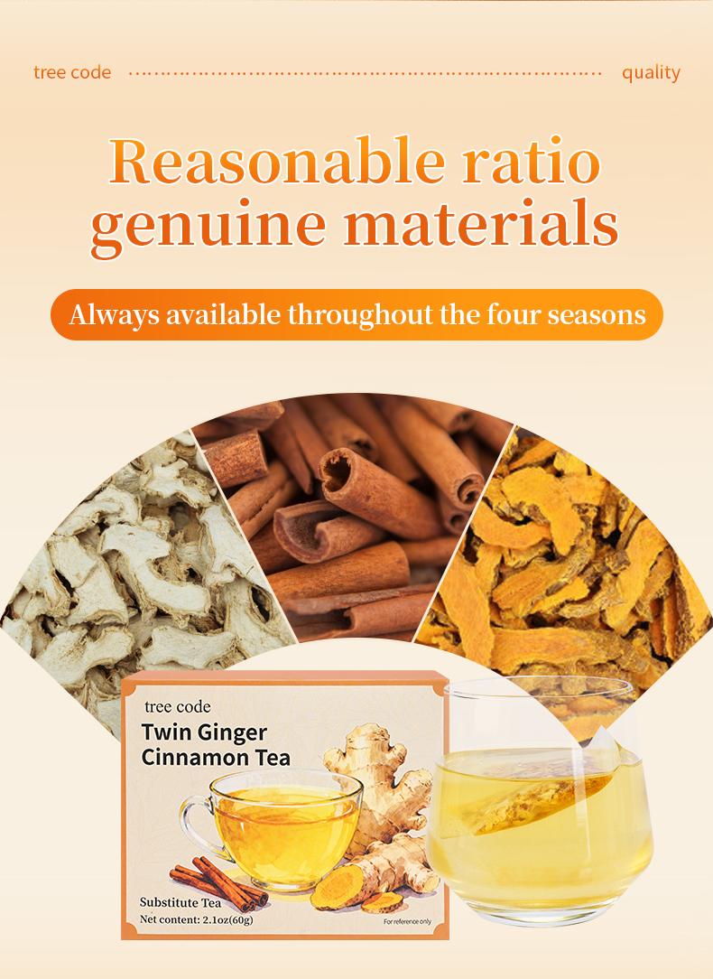 Treecode Twin Ginger Cinnamon Tea: Turmeric, Ginger, Cinnamon. 100% pure natural powder,Wellness Tea. dairy-free, no added sugar. Vegan formula, gluten-free, keto-friendly, caffeine-free. New Year Value Bundle