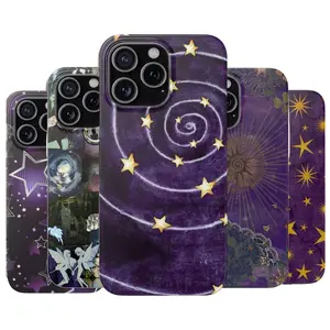 Whimsical Starry iPhone Case, Y2K Aesthetic Phone Case, Trendy Whimsical Galaxy Case, Star Spiral Celestial Phone Cover For iphone 17 pro case 16 max plus air 15 14 13 & For Samsung Galaxy S25 S24 Ultra Galaxy A15 A16 5G