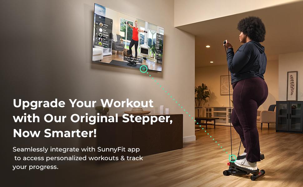 Sunny Health & Fitness Original Mini Stepper with Resistance Bands, 300 lbs Capacity, Compact Home Gym Workout, Quiet Hydraulic Drive, Full-Body Cardio Trainer Sunny Health & Fitness Original Mini Stepper with Resistance Bands, 300 lbs Capacity, Compact Home Gym Workout, Quiet Hydraulic Drive, Full-Body Cardio Trainer