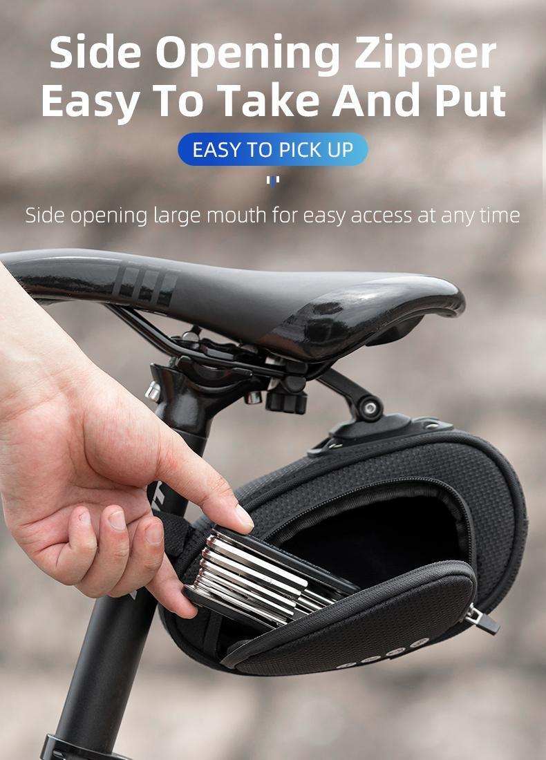 ROCKBROS Bike Saddle Bag  Under Seat Bag Bicycle Seat Pack Pouch for Cycling Adjustable Mounting