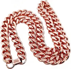 1 Pure Copper Cuban Link Necklace Heavy Solid Statement Jewelry Chain 24" Unisex 148 Grams of Pure Copper Weight per Piece