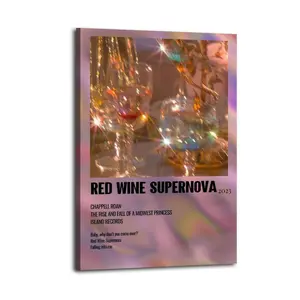 Chappell Roan Red Wine Supernova Canvas Aesthetic For The Bedroom Wall Sitting Room Dormitory Wall Office Wall Poster Decorative Painting Canvas Wall