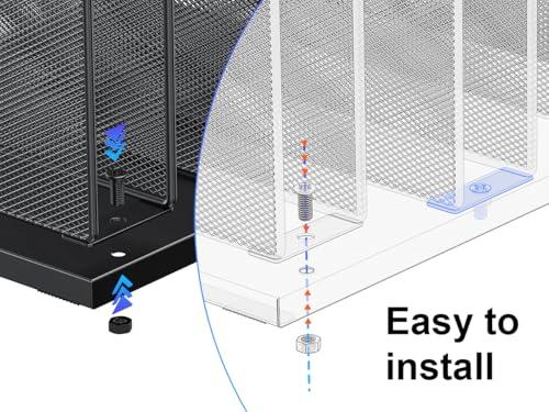 gianotter Desktop File Organizer, Desk Organizer with 5 Compartments, Paper Organizer for Desk, Workspace Organizers for Office Supplies (Black)